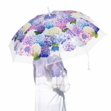 日本直送幸福的心繡球花雨傘 – 紫色